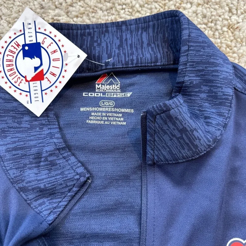 Boston Red Sox Shirt‎ Mens Large Blue Quarter Zip Performance Stretch Baseball - Picture 3 of 6